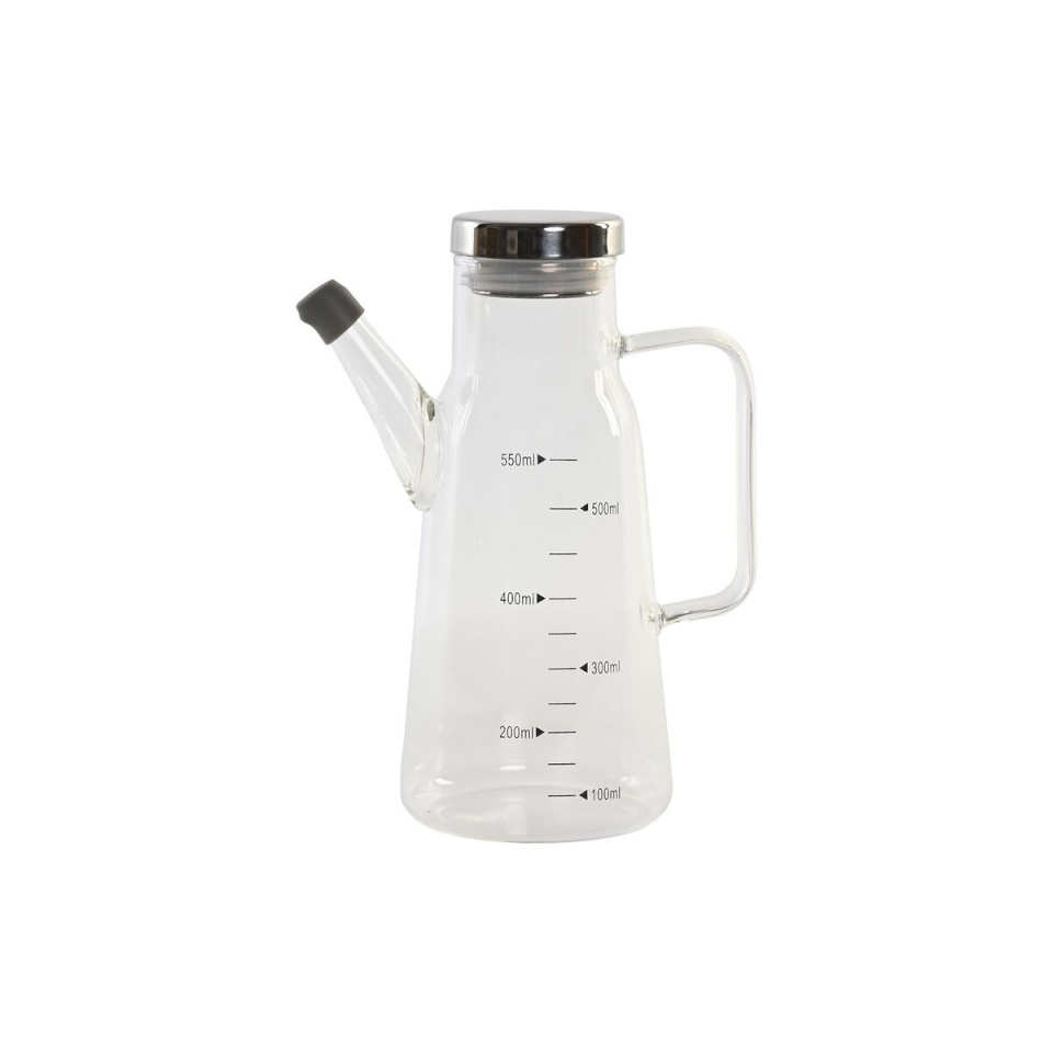 DKD Home Decor õlipudel 15x9x19,6cm Hõbedane Roostevaba teras 550ml Borosilikaatklaas