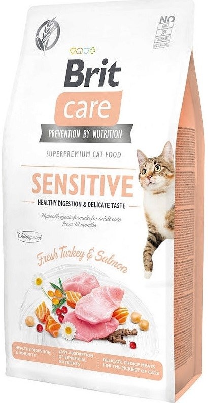 Brit kuivtoit kassile Care Grain-Free Sensitive Turkey&Salmon - Dry cat Food- 2kg