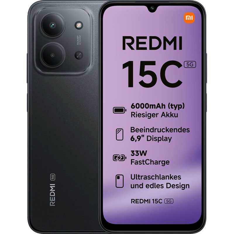 Xiaomi mobiiltelefon Redmi 15C 4 / 256GB 5G Midnight must