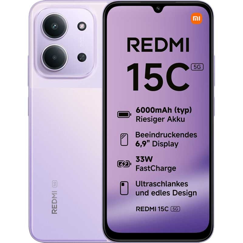 Xiaomi mobiiltelefon Redmi 15C 4 / 256GB 5G Dusk lilla
