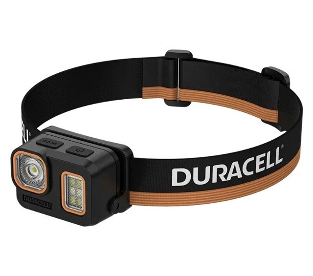 Duracell pealamp DH500R Headlamp, must/oranž