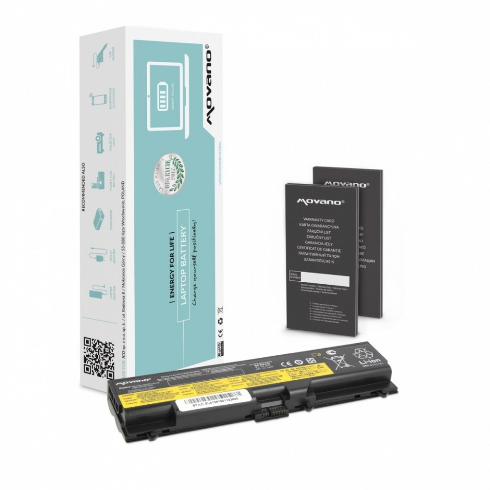 Movano sülearvuti aku 42T4795 for Lenovo ThinkPad T410 T420 T510 - 4400 mAh (48 Wh)