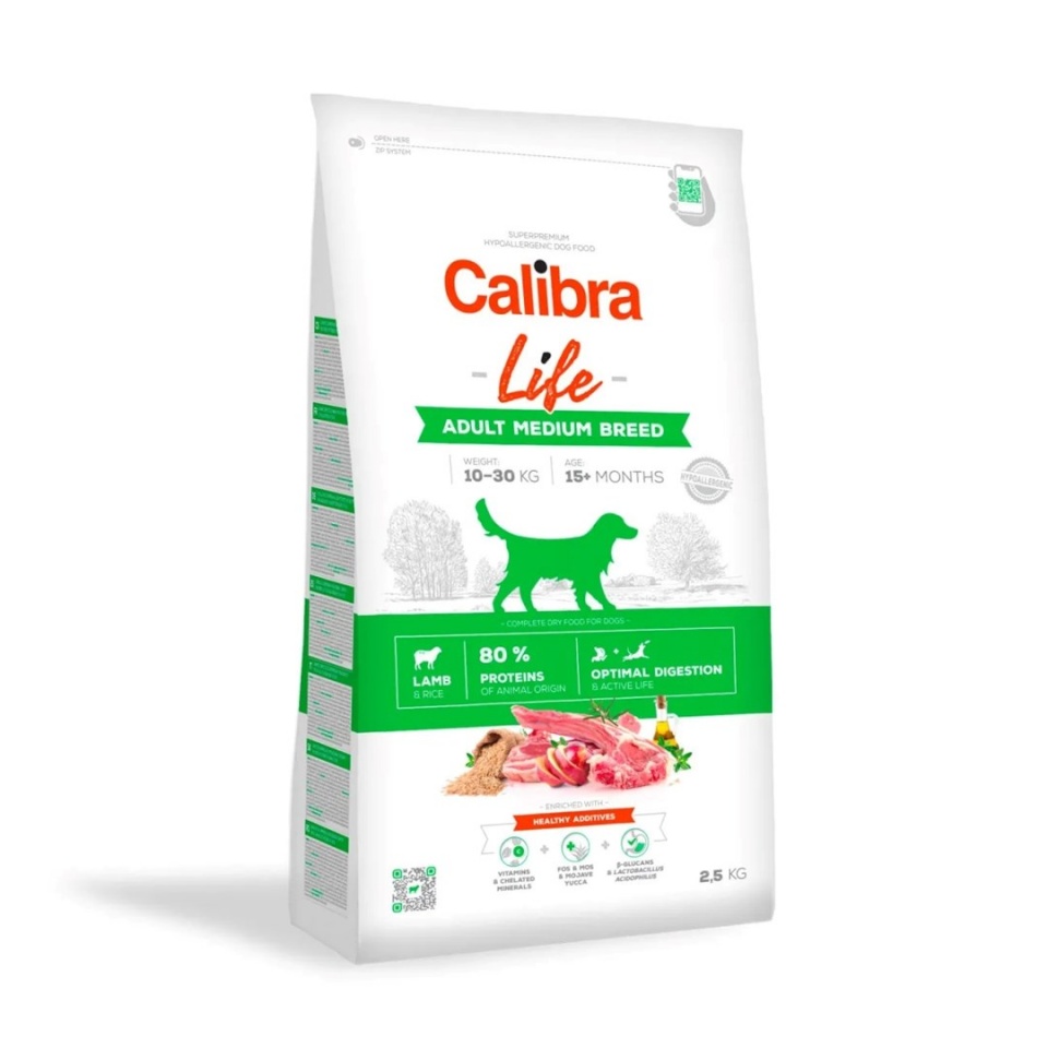 Calibra kuivtoit koerale Dog Life Adult Medium Breed Lamb, 2,5kg