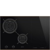 SMEG pliidiplaat PM6743R Dolce Stil Novo, 2 x gaas, 2 x induktsioon, fle xi tsoon, 75cm, must/vask, lõigatud serv