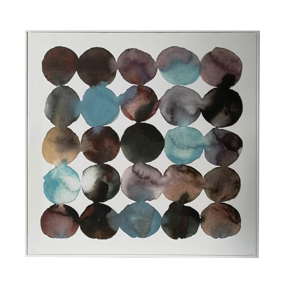 H4Y seinapilt Wally, 60x60cm, sinised abstraktsed ringid