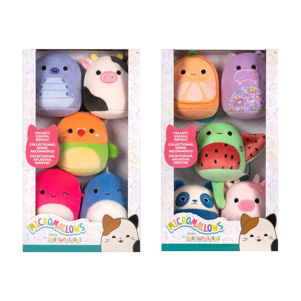 Micromallows pehmete mänguasjade Squishmallows figuuride pakk, 5 tk