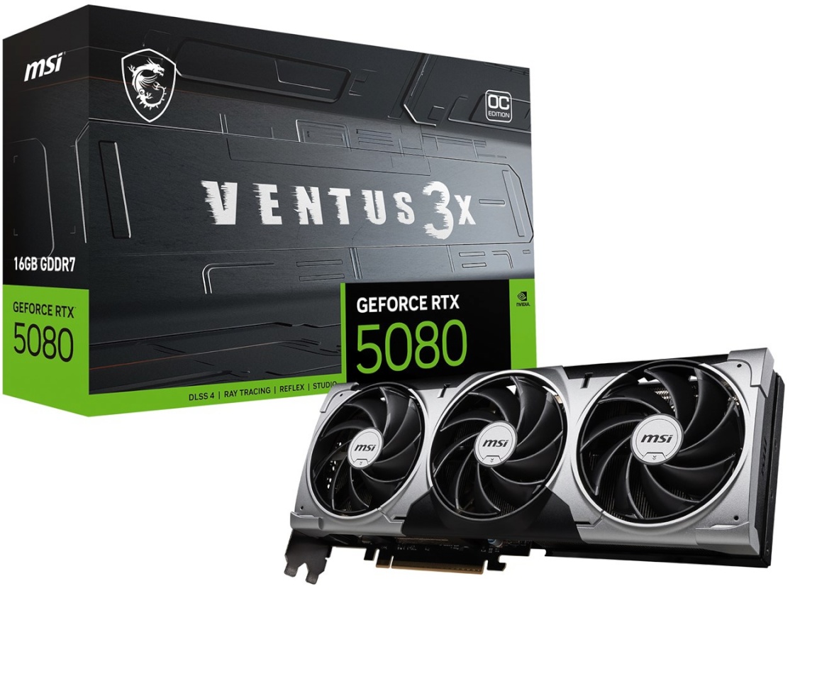 MSI videokaart nVidia GeForce RTX 5080 16G VENTUS 3X OC