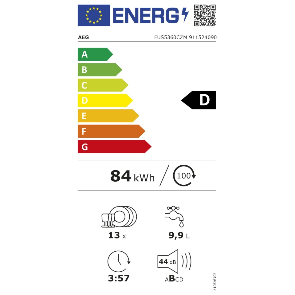 AEG eraldiseisev nõudepesumasin FUS5360CZM Unterbauspüler 60cm