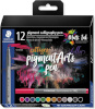 Staedtler fiiberoptiline pliiats Pigment Calligraphy, 12 värvi