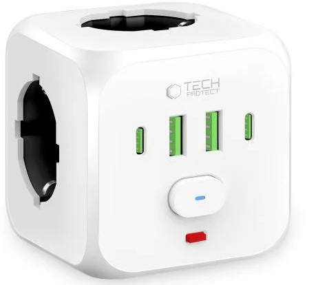 Tech-Protect vooluadapter PCL3X4 2xUSB/2xUSB-C, valge