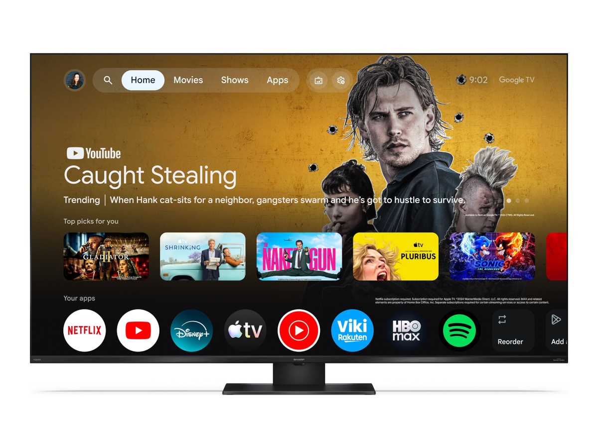 Sharp televiisor 65JT8265E 65" (164cm) 4K Ultra HD QLED MiniLED Google TV |