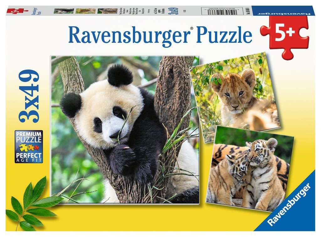 Ravensburger pusle Panda, Tiger und Lion 3x49-osaline 05666