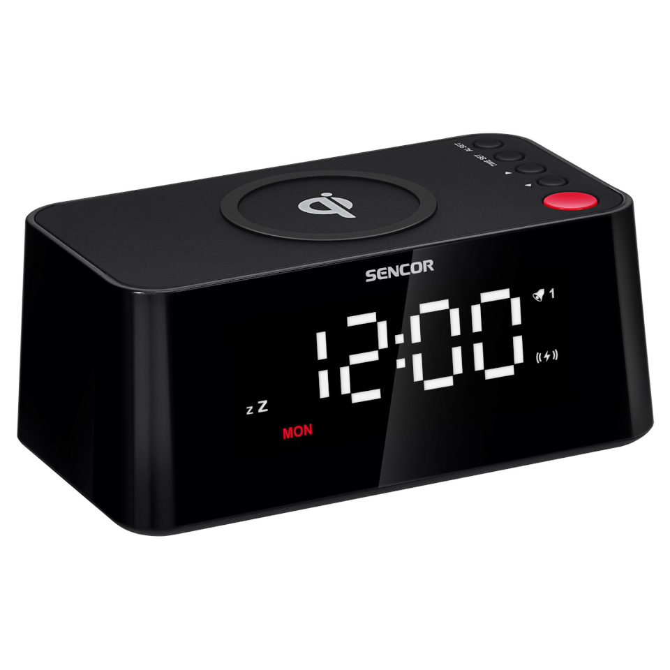 Sencor digitaalne äratuskell SDC7600QI Digital Alarm Clock with Quick Wireless Charger, must