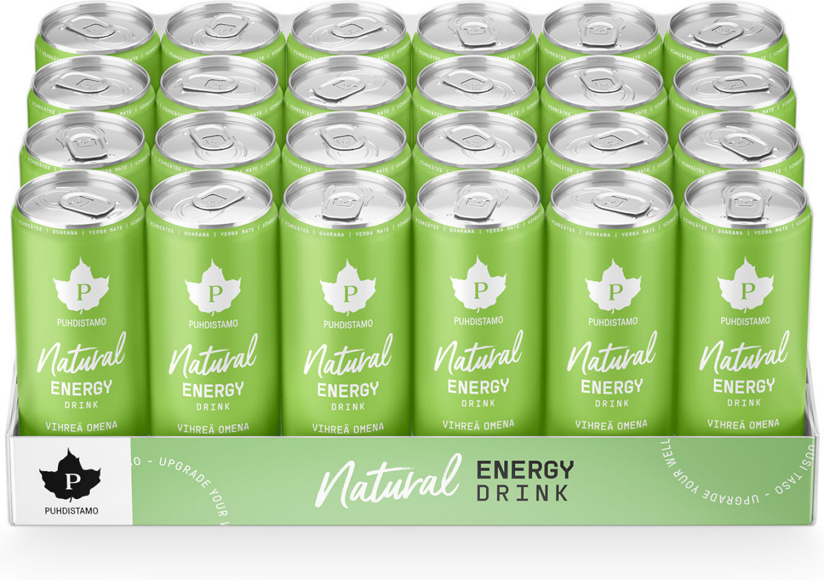 Puhdistamo energiajook Natural Energy Apple, 330ml, 24-pakk