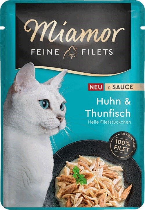 Miamor kassitoit Fine Filets Chicken with Tuna in Sauce, 100g