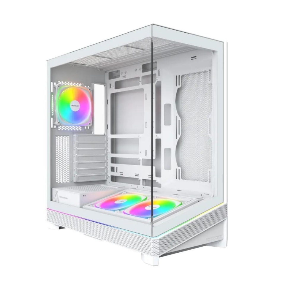 Montech korpus SKY 3 (valge, Panorama-Glasfront)