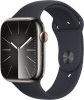 Apple Watch Series 9 GPS + Cellular 45mm Graphite Stainless Steel Case with Midnight Sport Band, S/M