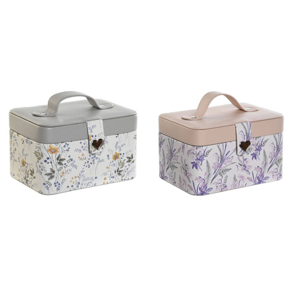 DKD Home Decor ehtekarp valge hall Lillla heleroosa Polüuretaan Peegel 17x12x10cm 2tk