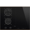 SMEG pliidiplaat PM6643R Dolce Stil Novo, 2 x gaas, 2 x induktsioon, Multi tsoon, 65cm, must/vask, lõigatud serv