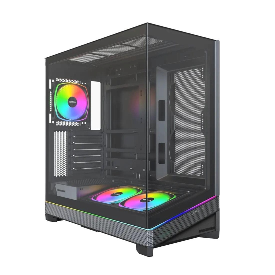Montech korpus SKY 3 (must, Panorama-Glasfront)