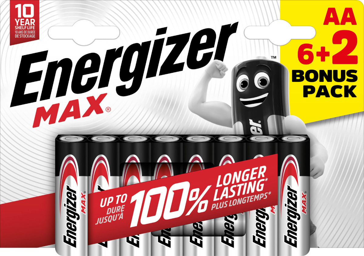 Energizer patarei Energizer Max Alkaline AA CHP8 6+2
