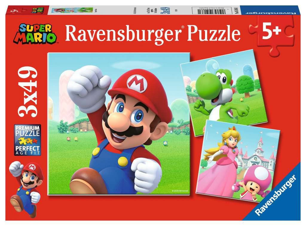 Ravensburger pusle 3x49-osaline Super Mario
