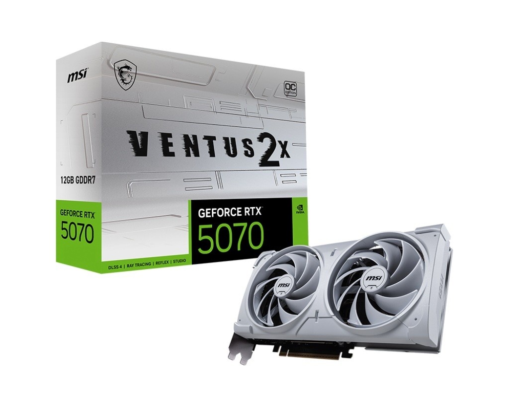MSI videokaart GeForce RTX 5070 12G VENTUS 2X OC valge GDDR7 192bit