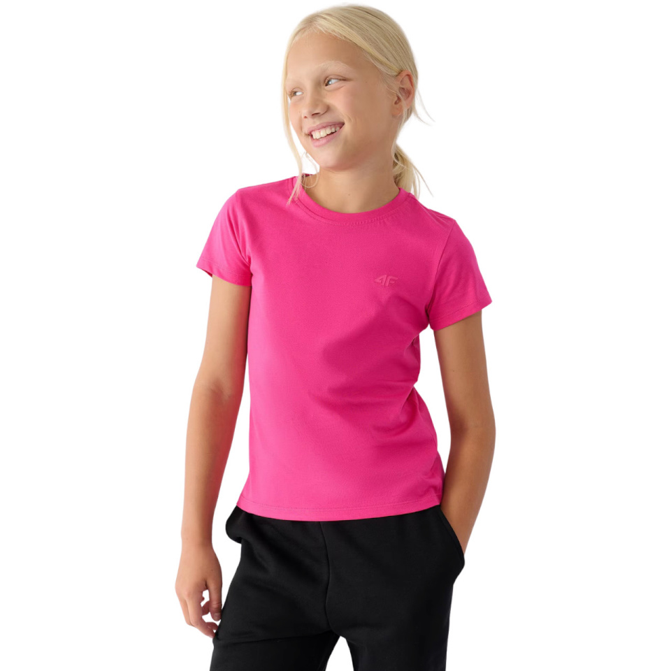 4F T-särk tüdrukutele F1658 fuksia 4FJWMM00TTSHF1658 55S suurus 128cm