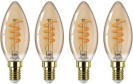 Philips LED lambipirn Vintage Filament Lamp Candle, E14, 1800K, 136 lm, 4tk
