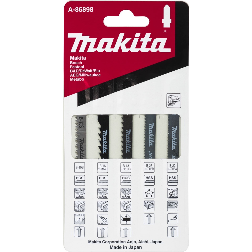Makita tikksae tera A-86898 Jigsaw Blade Assortment A