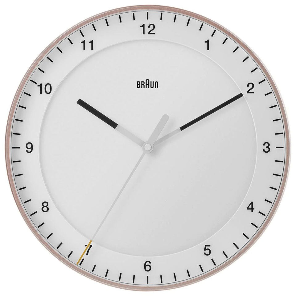Braun seinakell BC 17 PW DCF Radio Wall Clock, roosa/valge