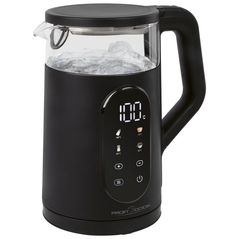 Proficook veekeetja PC-WK 1328 1,7L 2200W must, Transparent