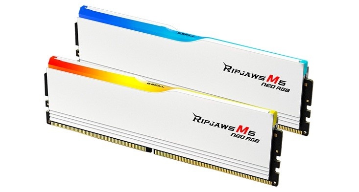 G.Skill mälu Memory PC DDR5 64GB (2x32GB) Ripjaws M5 Neo RGB AMD 6000MHz CL36 White
