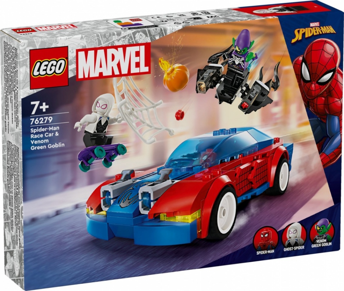 LEGO klotsid 76279 Marvel Super Heroes Spider-Mans Rennauto & Venom Green Goblin