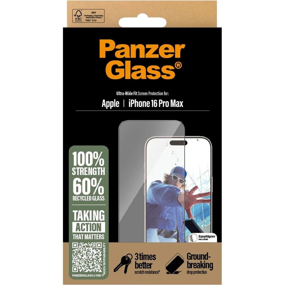 PanzerGlass kaitseklaas Apple iPhone 16 Pro Max Ultra Wide Fit Glass by
