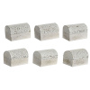DKD Home Decor ehtekarp valge kuldne Alumiinium Mangopuit 7,5x5,3x5,3cm 6tk