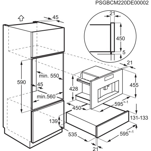 Electrolux espressomasin EBC85X, integreeritav EBC85H, must