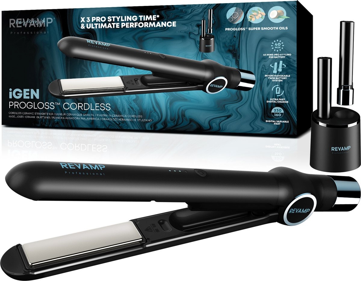 Revamp sirgendaja ST-2750-EU2 iGEN Progloss Cordless Ceramic Straightener, must