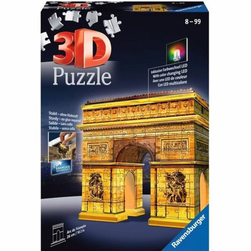 Ravensburger pimedas helendav pusle 3D Triumfikaar 216 tk