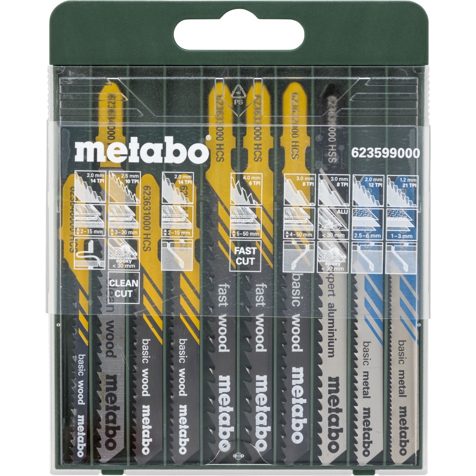 Metabo tikksae tera Jigsaw Blade Assortment 10-piece