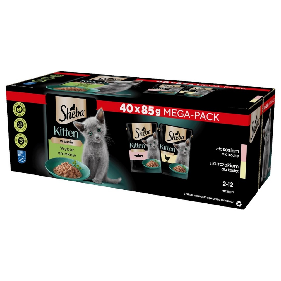Sheba kassitoit Kitten Selection of Flavors in Sauce, 40x85g