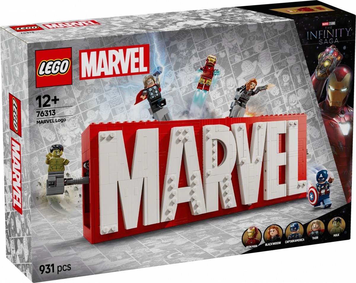 LEGO klotsid 76313 Marvel Logo & Minifiguren