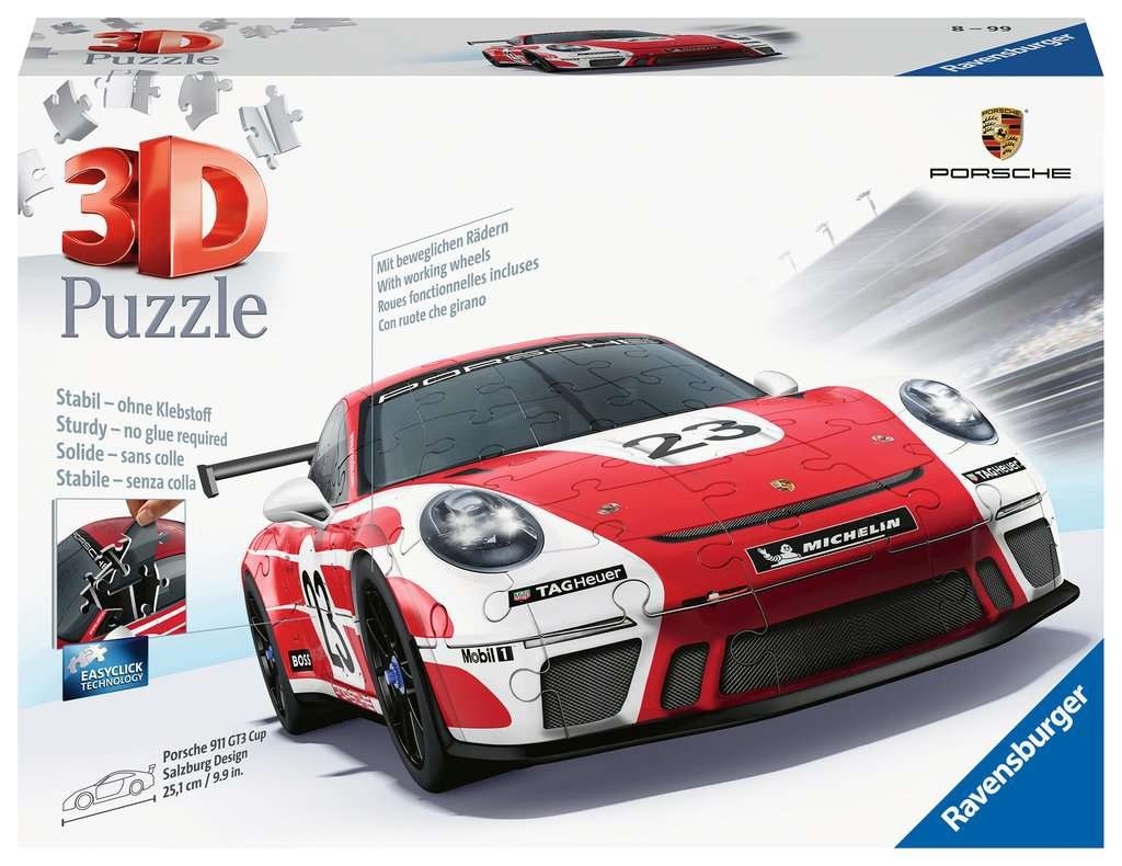 Ravensburger pusle 3D Puzzle Porsche 911 GT3 Cup "Salzburg Design" (108-osaline)