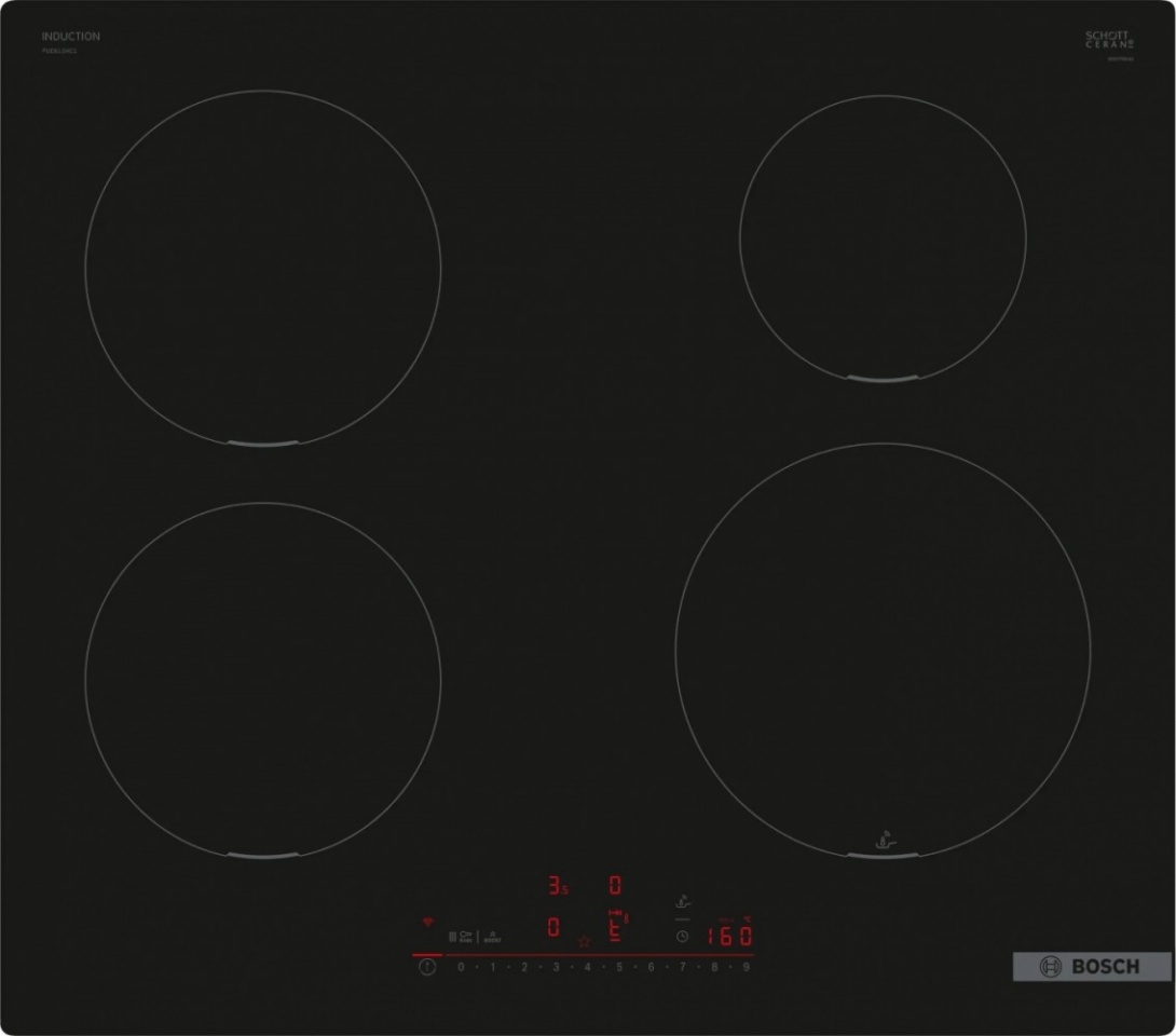 Bosch integreeritav induktsioon pliidiplaat PUE611HC1E Series 6 Induction Hob, 60cm, must