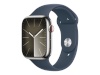 Apple Watch Series 9 GPS + Cellular 45mm hõbedane Stainless Steel Case with Storm sinine Sport Band - M/L Apple