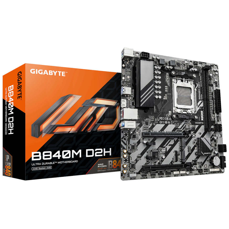 Gigabyte emaplaat B840M D2H (B840,AM5,mATX,DDR5)
