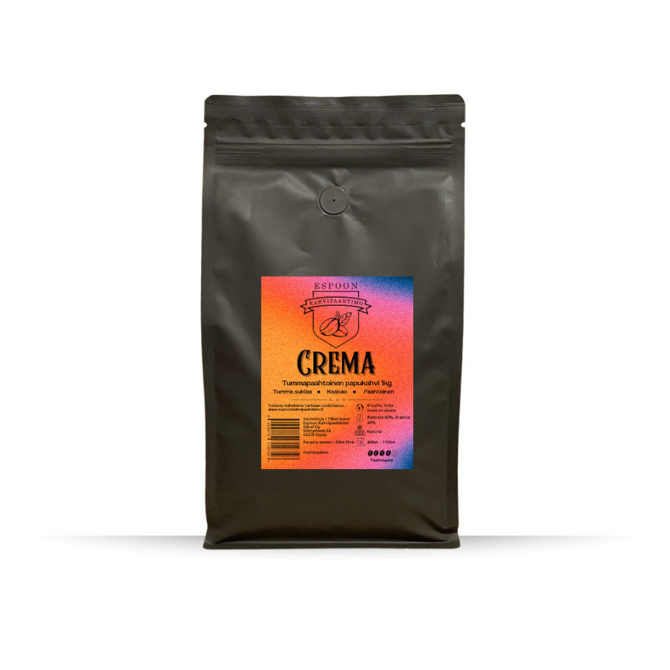 Espoon Coffee Roastery kohvioad Crema Dark Roast Coffee Beans, 1kg