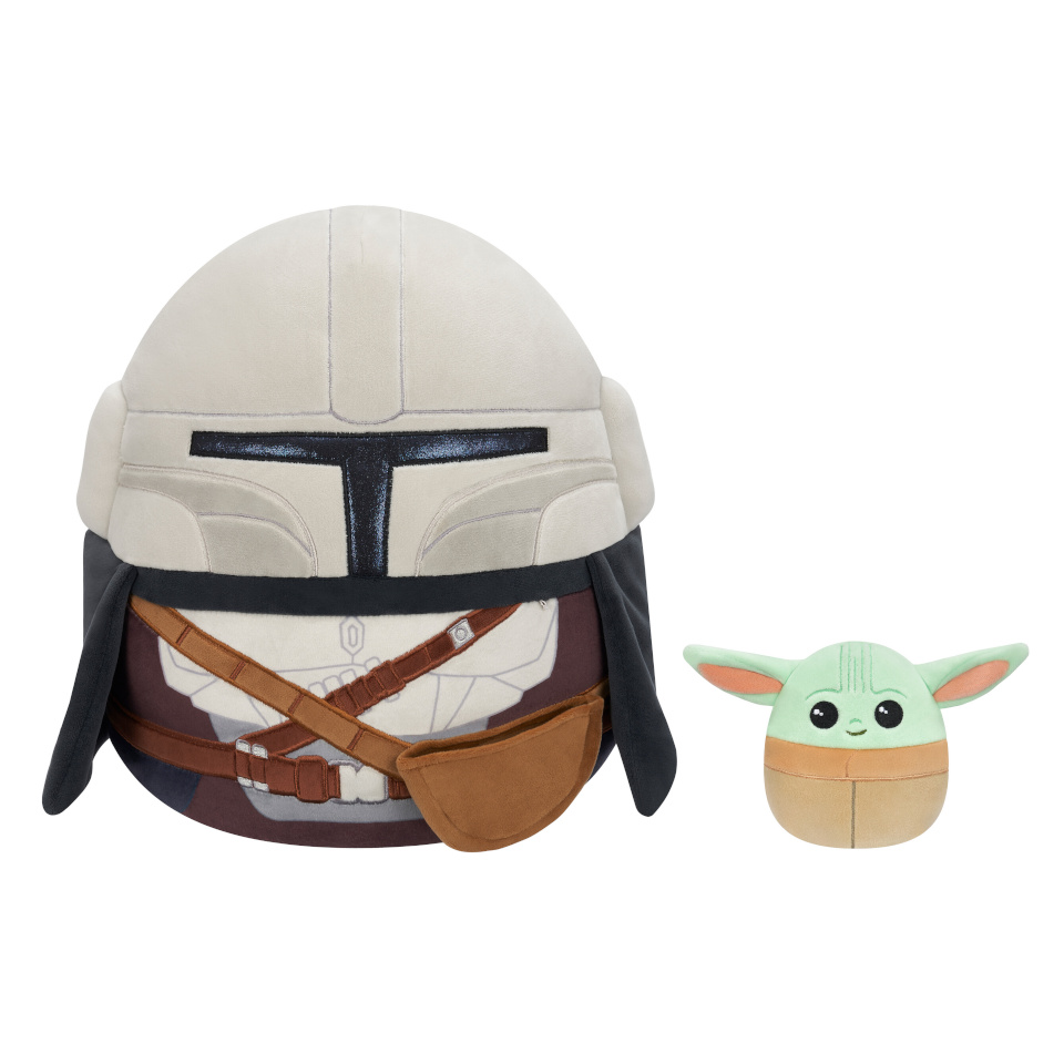 Squishmallows pehme mänguasi Star Warsi Mandalorian ja Grogu pehmete mänguasjade komplekt, 30 cm ja 9 cm