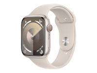 Apple Watch Series 9 GPS + Cellular 45mm Starlight Aluminium Case with Starlight Sport Band - M/L Apple