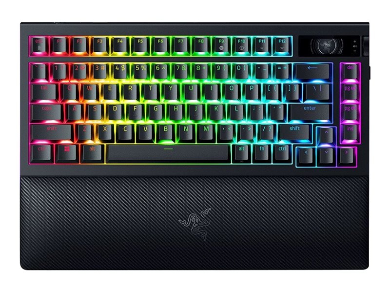 Razer klaviatuur | BlackWidow V4 Pro 75% | Mechanical Gaming Keyboard | 4K Hz Wireless | US | must | oranž Tactile Switches Gen‑3 | Wireless connection